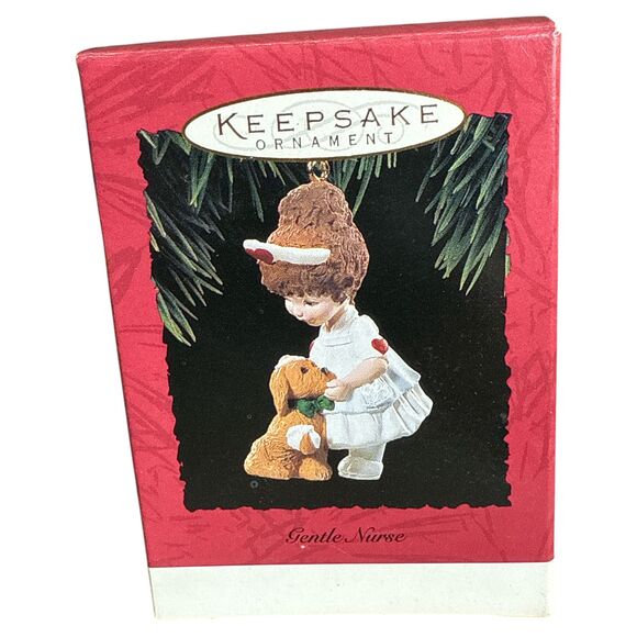 Lot of 3 Hallmark Keepsake Ornaments Gentle Nurse Puppy Love Tramp & Laddie Dogs - Picture 4 of 11